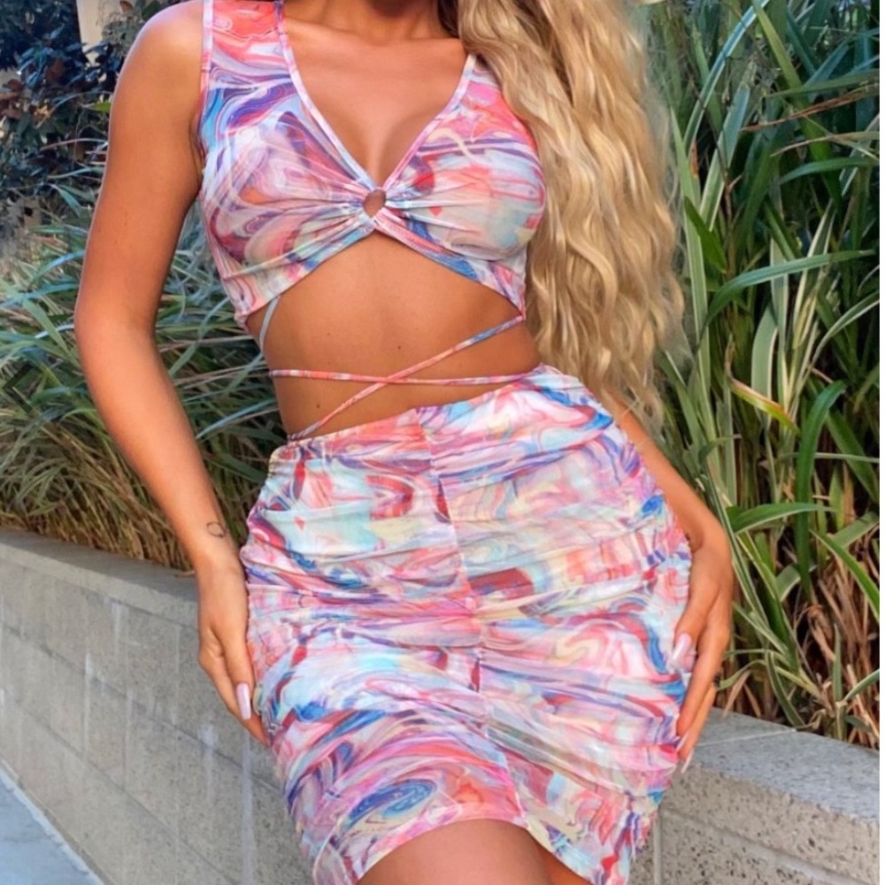 Super cute two piece multi colored set